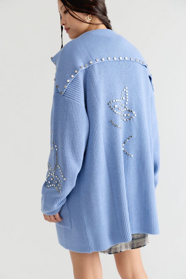 Understated Leather Possibilities Studded Cardigan #1