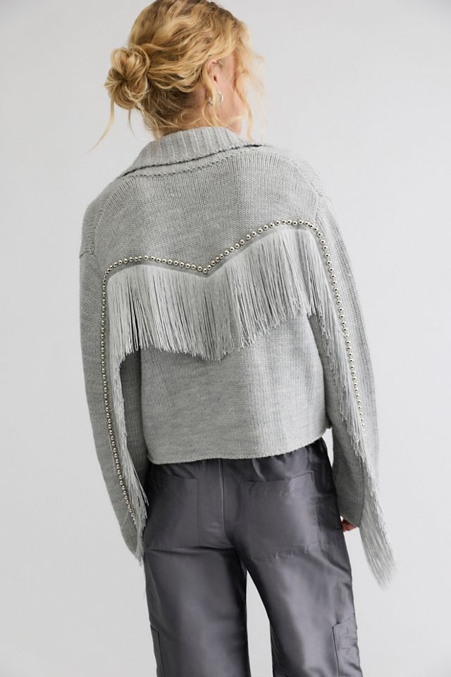 Understated Leather Cropped Rodeo Trench Sweater #1