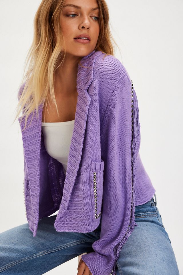 Understated Leather Cropped Rodeo Trench Sweater #3