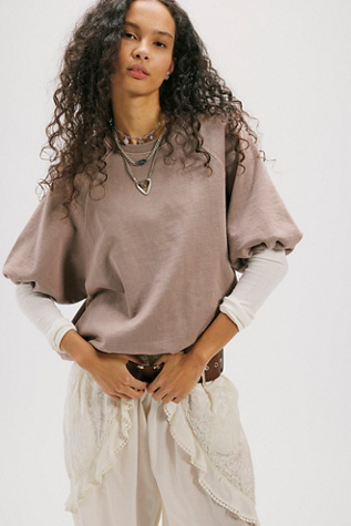 Better On Sweatshirt at Free People in Dusted Cocoa, Size: XL