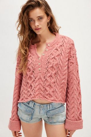 Hope Macaulay Hot Pink Colossal Knit Cardigan | Free People