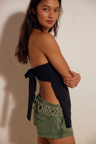 Bernadette Linen Top by free-est at Free People in Black, Size: Small