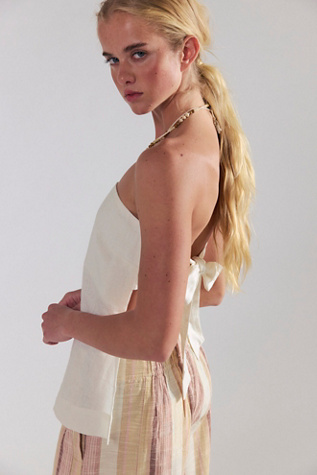 Bernadette Linen Top by free-est at Free People in Clean Ivory, Size: Medium