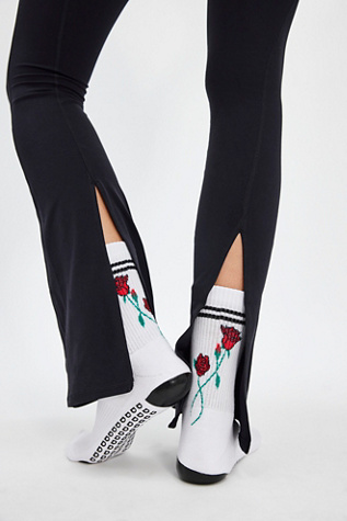 Arebesk Rose Pilates Socks at Free People, White/Pink, S