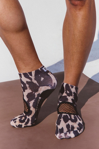 Arebesk Phish Net Pilates Socks at Free People, Leopard, S