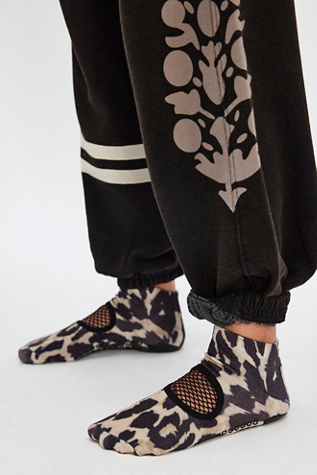 Arebesk Phish Net Pilates Socks at Free People, Leopard, S