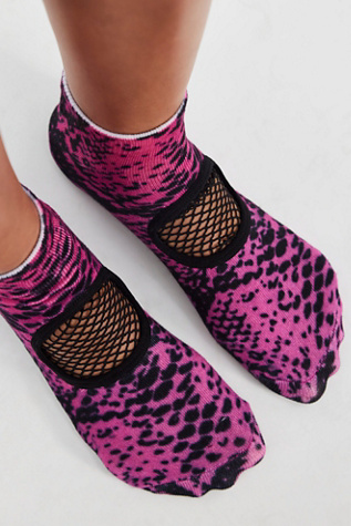 Arebesk Phish Net Pilates Socks at Free People, Snake Pink, S