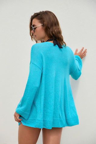 Isadora Reversible Sweater Tunic by free-est at Free People in Scuba Sail, Size: Medium