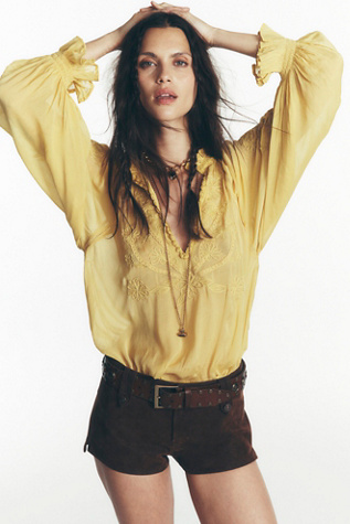 Chemisier Bali Dragon Lily en Misted Yellow, pour femme chez Free People