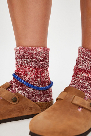 Super Space Cuffed Ankle Socks by Hansel From Basel at Free People in Red