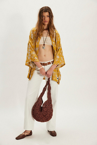Ciao Vacation Tramonto Floral Satin Shirt