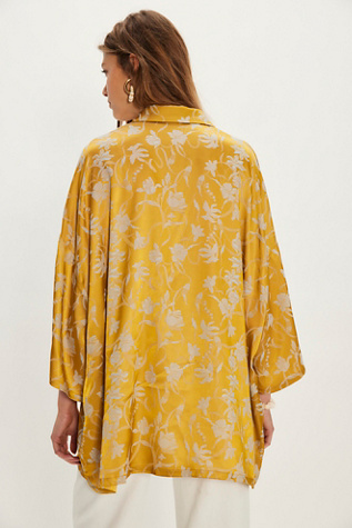 Ciao Vacation Tramonto Floral Satin Shirt