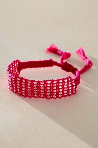 Eloise Soft Bracelet at Free People in Light Pink Bead/Fuchsia