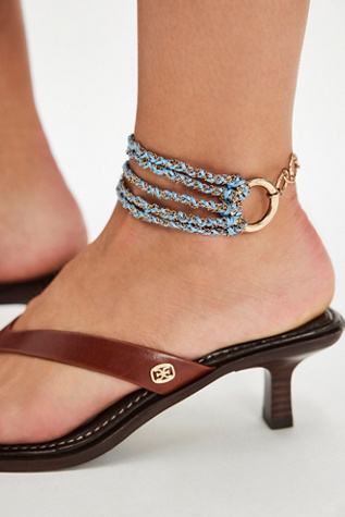 Acadia Anklet With Tassel at Free People in Blue & Gold