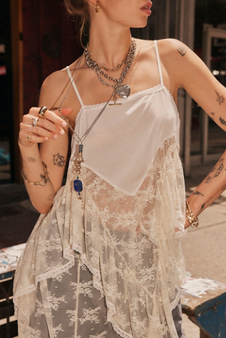 Bracha Short Puffy Heart Necklace at Free People in Silver