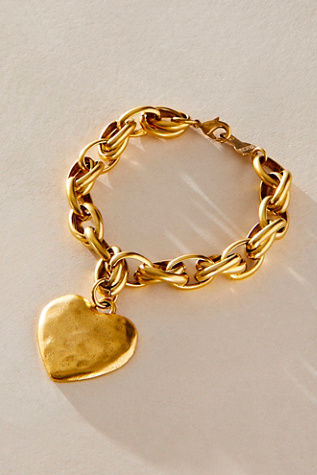 Bracha Big Heart Bracelet at Free People in Gold