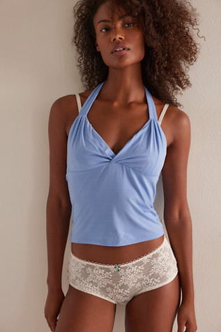 Don't Hang Up Halter Tank Top by Intimately at Free People in Blue, Size: S