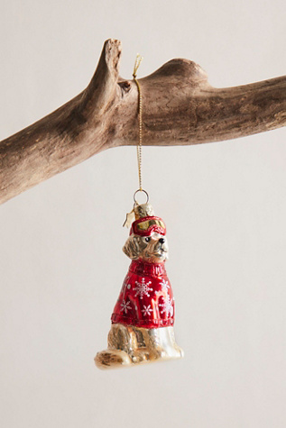 Skiing Golden Ornament