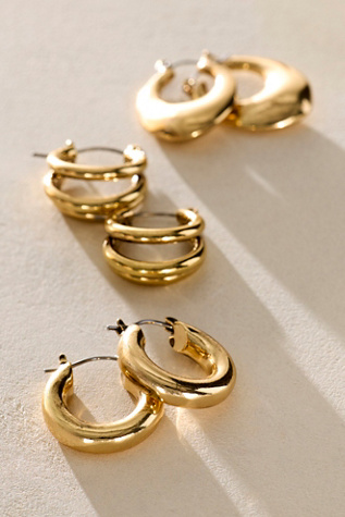 Boucles d'oreilles de tous les jours, lot de 3 par Free People, pour femme