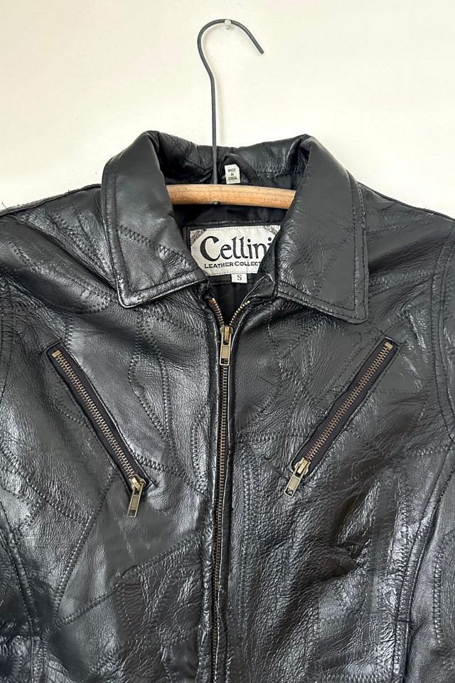 Vintage 1980s Black Patchwork Leather Jacket Selected by Grievous Angel Vintage #1