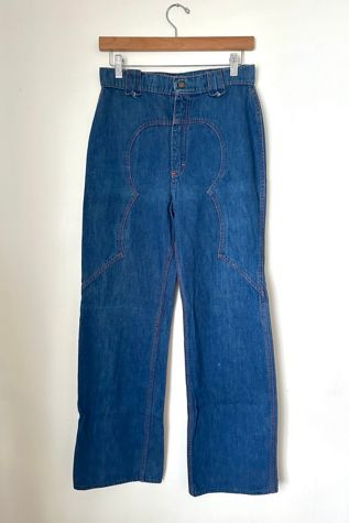 Vintage 1970s Dark Wide Leg Denim Selected by Grievous Angel Vintage