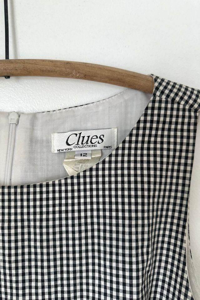 Vintage 1990s Black Gingham Mini Dress Selected by Grievous Angel Vintage #2