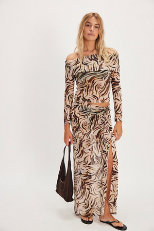 Nightcap Printed Off The Shoulder Co-Ord at Free People in Animal, Size: XS