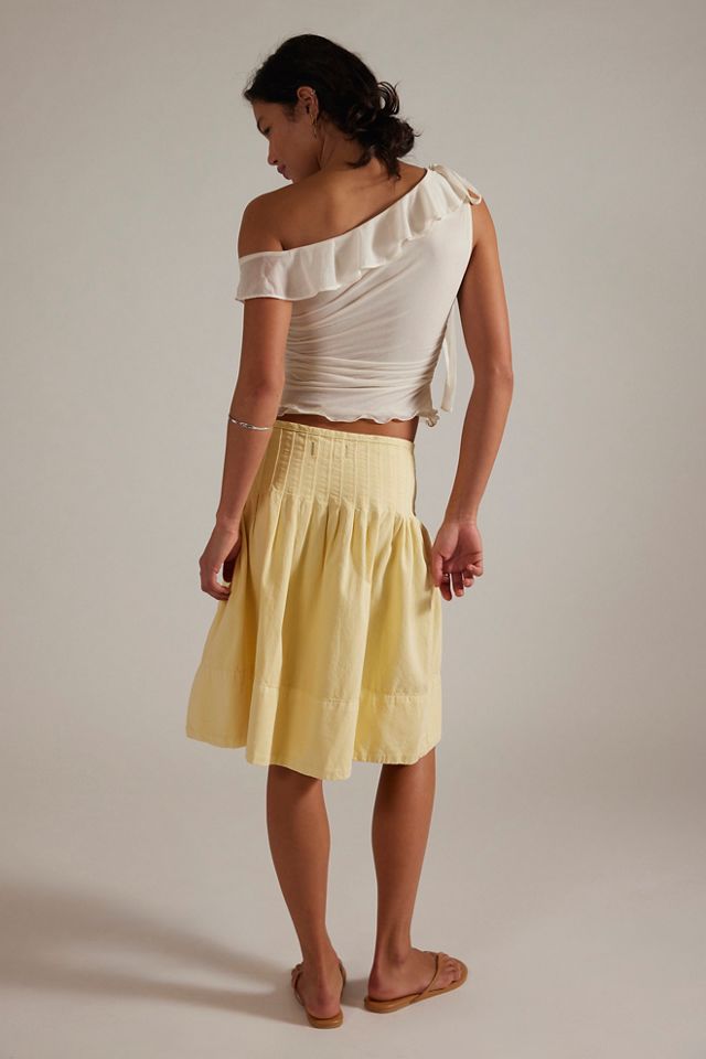We The Free Peyton Pintuck Denim Midi Skirt #1