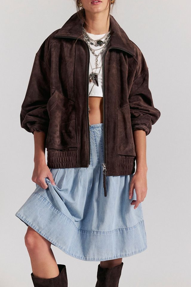 We The Free Peyton Pintuck Denim Midi Skirt | Free People