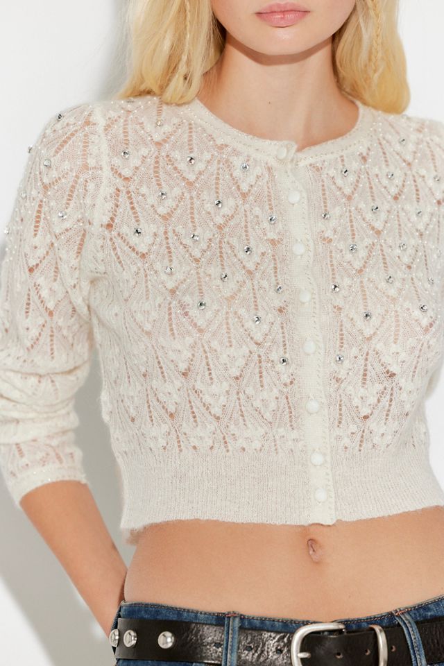 Cardigan en maille pointelle calico LoveShackFancy #2