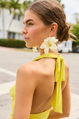 Boucles d'oreilles Late Bloomer par Free People en Jaune/Argent, pour femme