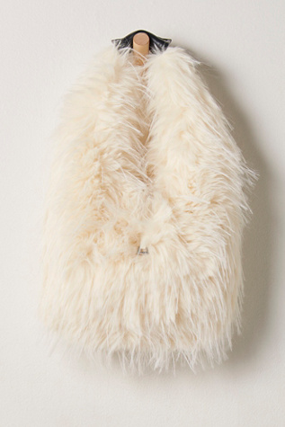 APPARIS Colette Fringe Fur Bag at Free People in White