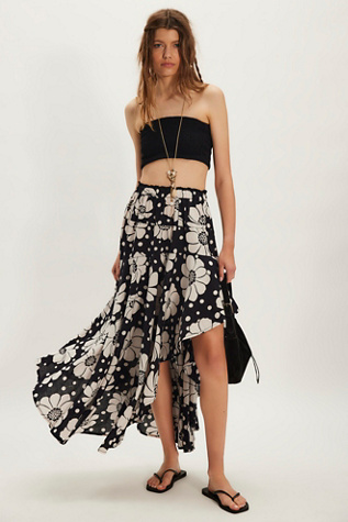 Poppy Printed Maxi Skirt par Free People en Black Combo - Floral, pour femme taille: XS