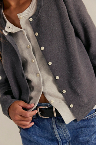 We The Free Seeing Double Cardi at Free People in Grey, Size: M
