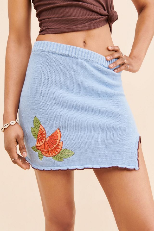 Another Girl Clementine Applique Knitted Mini Skirt #2