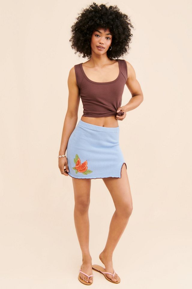 Another Girl Clementine Applique Knitted Mini Skirt #3