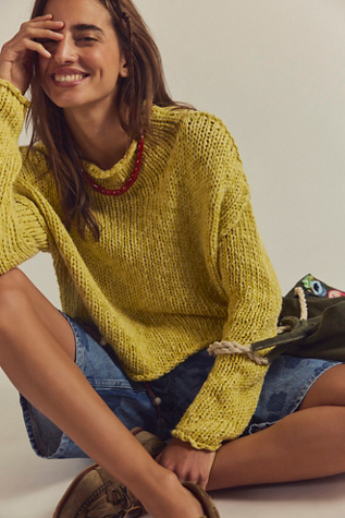 Opal Rollneck Sweater by Free People in Yellow, Size: XS