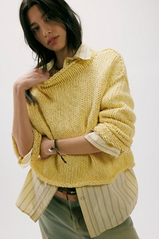 Opal Rollneck Knit Sweater by Free People in Yellow, Size: XS