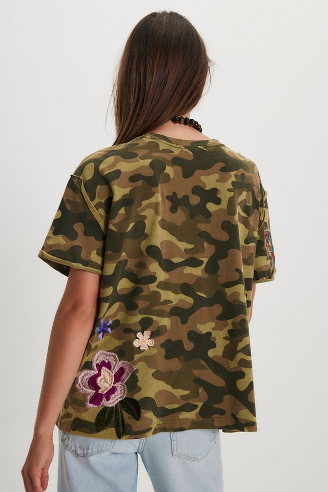 Denim and Bone Camo Applique Tee #2