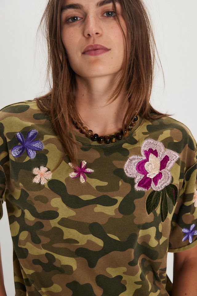 Denim and Bone Camo Applique Tee #3
