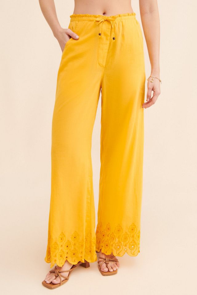 Abacaxi Seashell Hem Wide Leg Pants #2