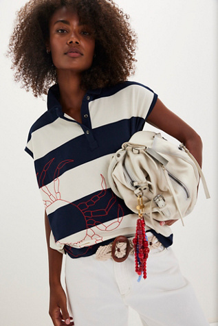 Henley Rayé Crabe en Denim et Os par Denim and Bone en Rayure Ivoire, pour femme taille: XS chez Free People