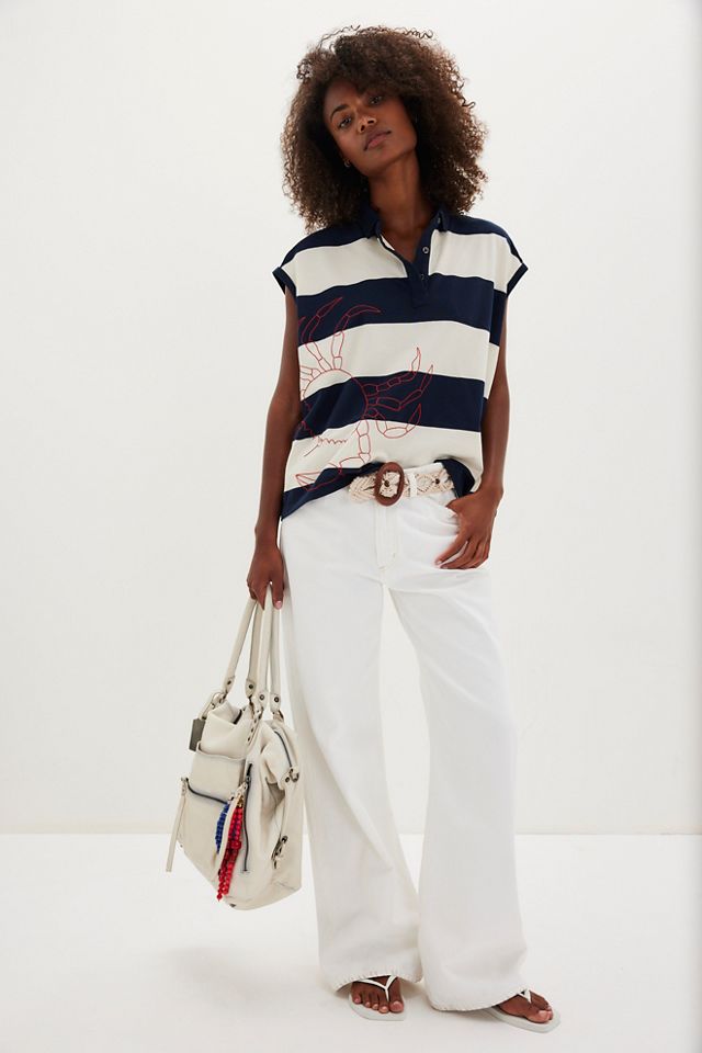 Denim and Bone Striped Crab Henley #2