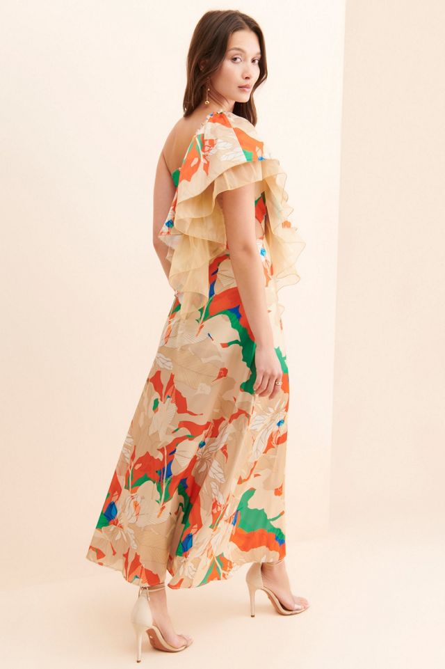 Mandira Wirk Ruffled One-Shoulder Floral Dress #1