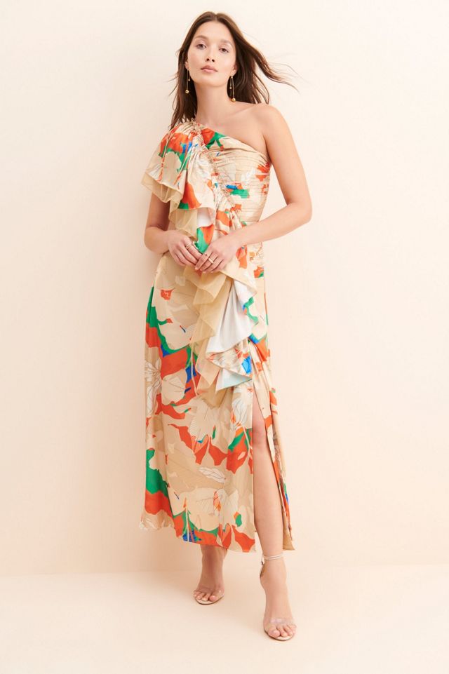 Mandira Wirk Ruffled One-Shoulder Floral Dress #3