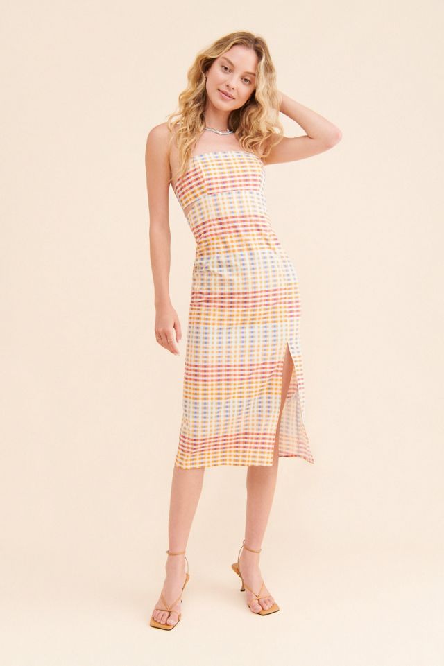 Another Girl Plaid Cutout Midi Dress #3