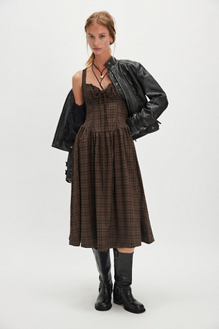 For Love & Lemons University Plaid Midi Dress
