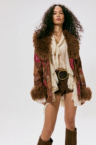 Anna Sui Faux Fur Trim Jacket