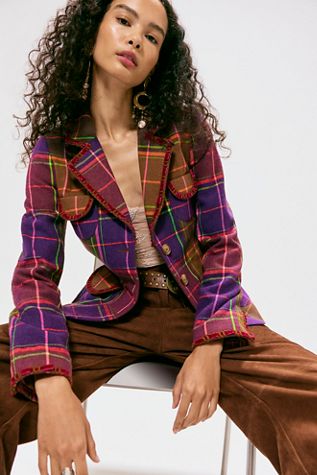 Anna Sui Plaid Ribbon Jacket