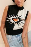 Another Girl Flaming Hearts Sweater Vest